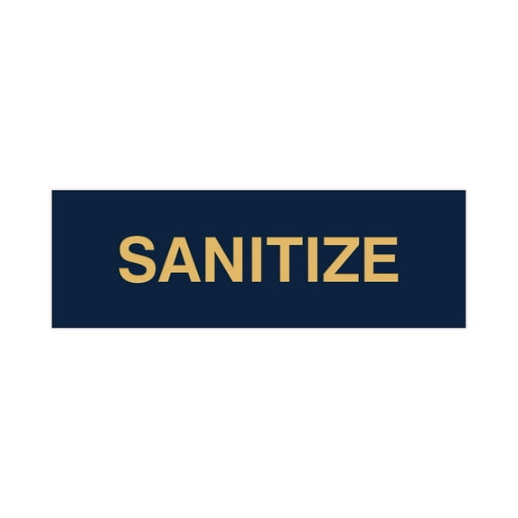 Basic Sanitize Sign (Navy Blue/Gold) - Large