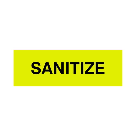 Basic Sanitize Sign (Yellow / Black) - Medium
