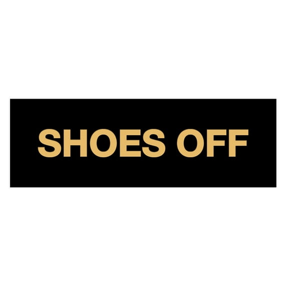 Basic Shoes Off Sign (Black /Gold) - Small