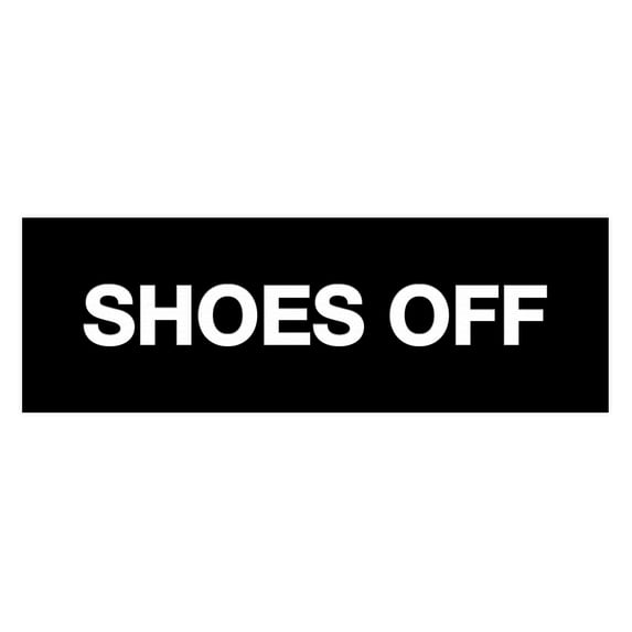 Basic Shoes Off Sign (Black) - Large