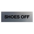 thumbnail image 1 of Basic Shoes Off Sign (Brushed Silver) - Small, 1 of 5