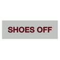 thumbnail image 1 of Basic Shoes Off Sign (Light Grey / Burgundy) - Large, 1 of 5
