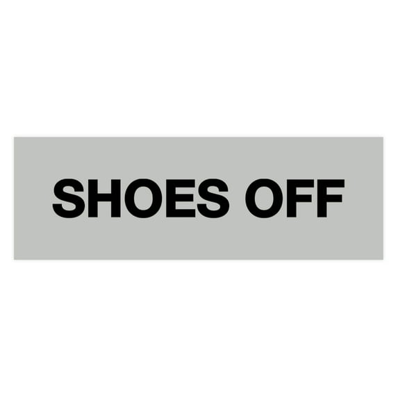 Basic Shoes Off Sign (Lt Gray) - Large