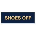 thumbnail image 1 of Basic Shoes Off Sign (Navy Blue/Gold) - Small, 1 of 5