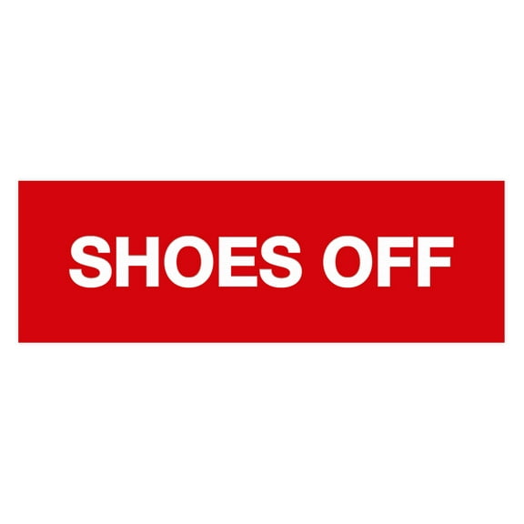 Basic Shoes Off Sign (Red) - Small