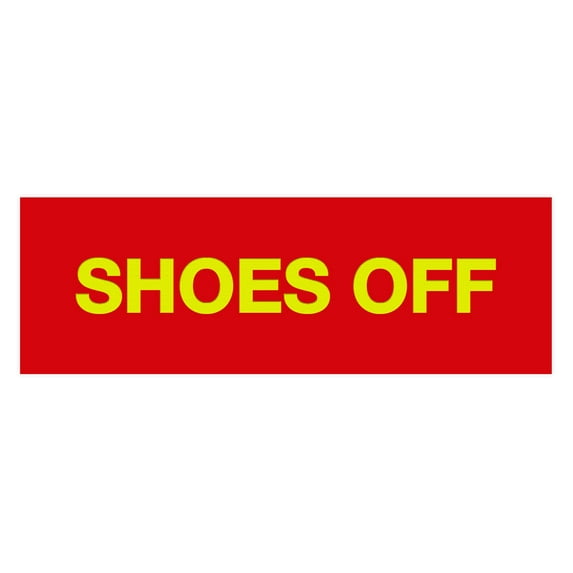 Basic Shoes Off Sign (Red/Yellow) - Large