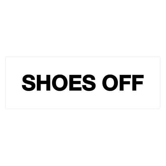 Basic Shoes Off Sign (White) - Large