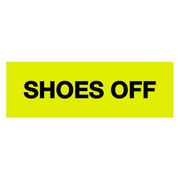 Basic Shoes Off Sign (Yellow / Black) - Small