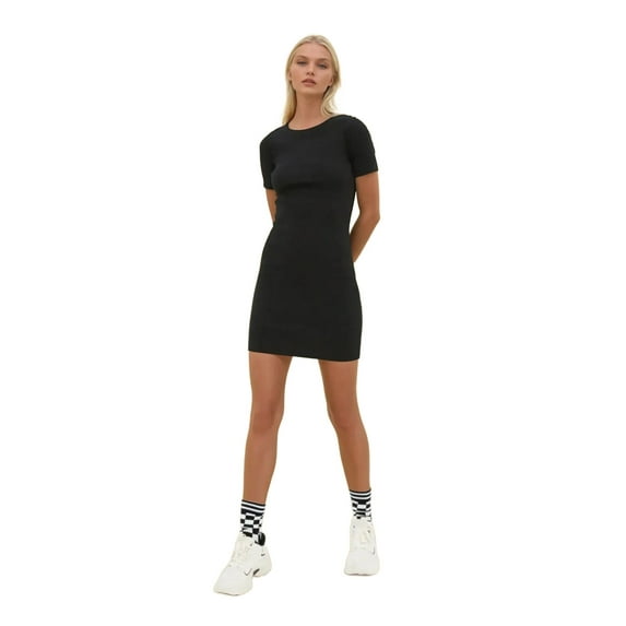 Basic Short Sleeve Bodycon Mini Dress