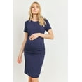 thumbnail image 1 of Basic Short Sleeve Ruched Maternity Bodycon Dress, 1 of 5
