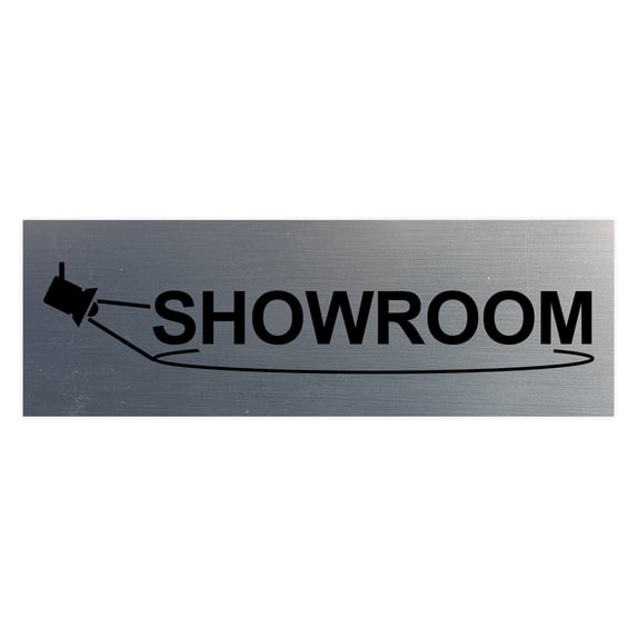 Basic Showroom Sign (Brushed Silver) - Small