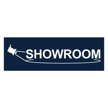 Basic Showroom Sign (Navy Blue / White) - Large