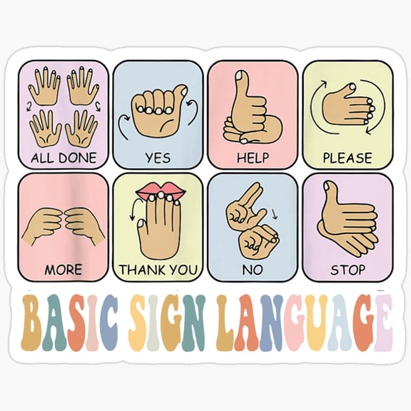 Basic Sign Language Speech Language Pathologist AAC SPED Teacher Vinyl Decal Sticker