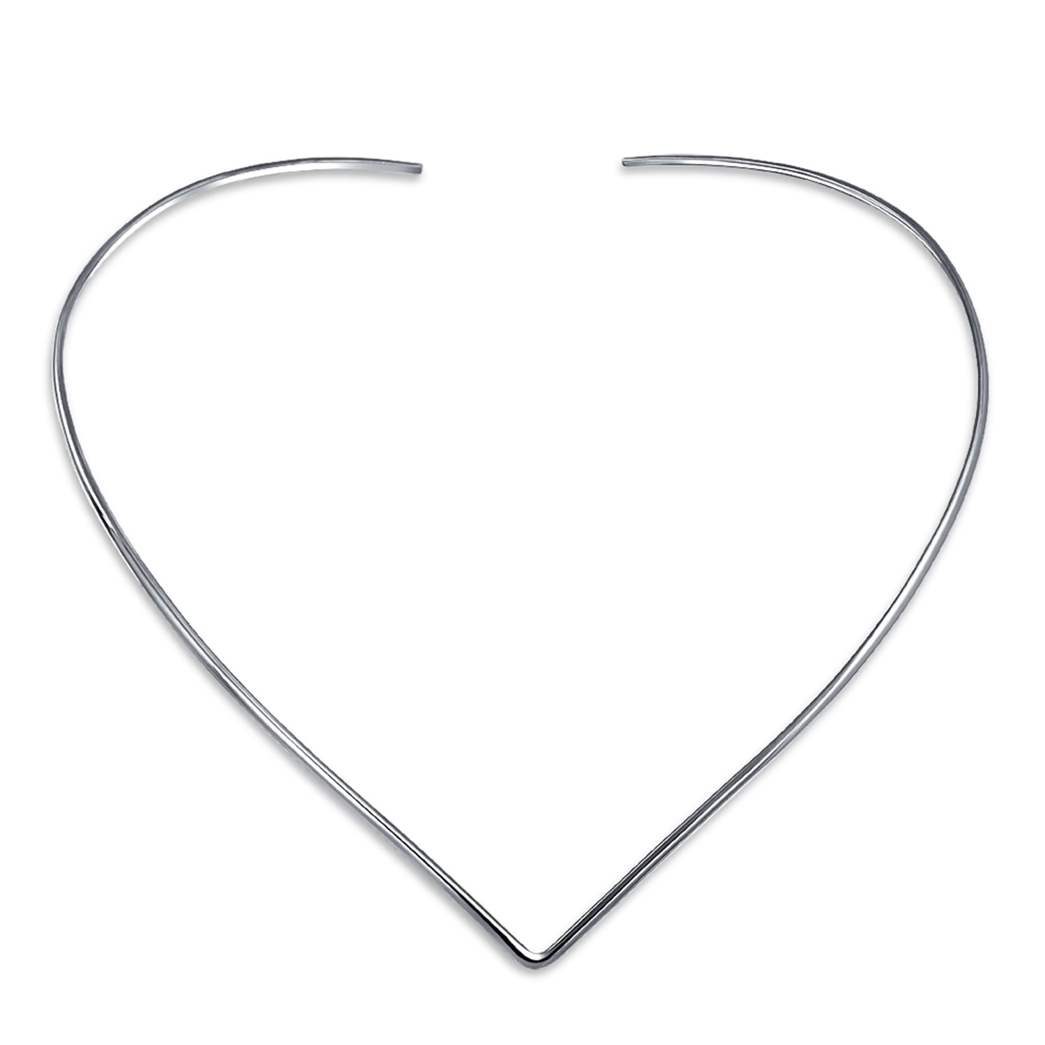 Basic Simple Slider Choker V Shape Collar Statement Necklace for Women 925 Silver  Sterling Add Your Pendant 2MM