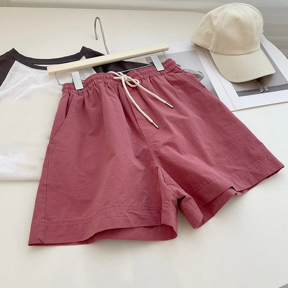 Basic Simple Womens High Waist A-Line Fashion Loose Versatile Shorts ...