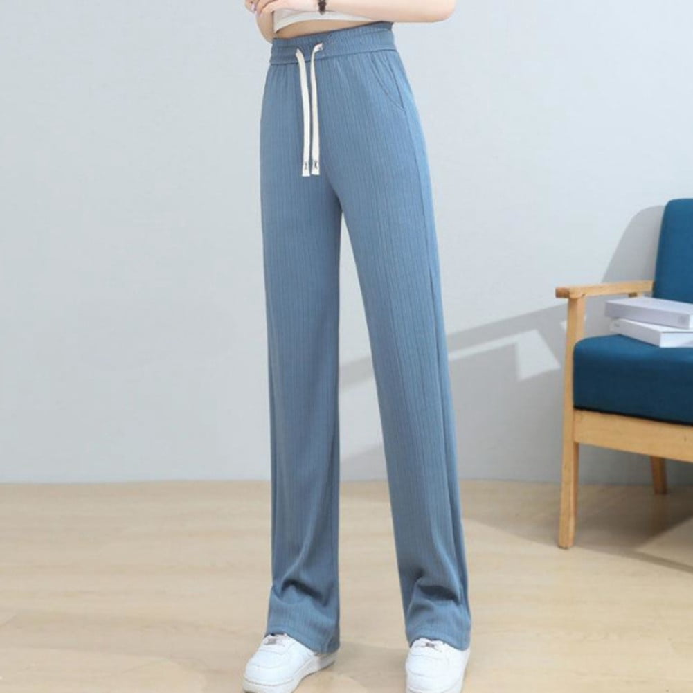 Loose Straight Pants Women High Waist Casual Trousers