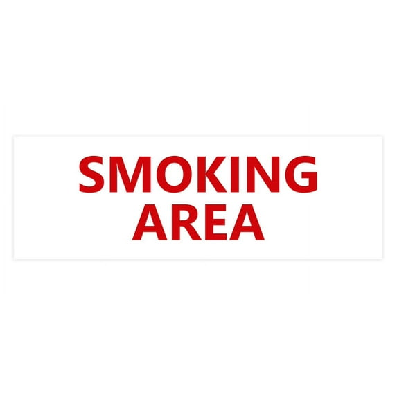 Basic Smoking Area (White/Red) - Medium (2.5 x 7")