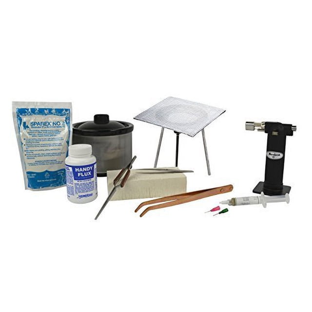 Basic Soldering Starter Kit w/ 16 Oz Pickle Pot Tweezers Micro Flame ...