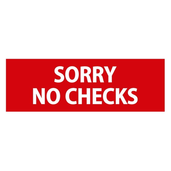 Basic Sorry No Checks (Red) - Large