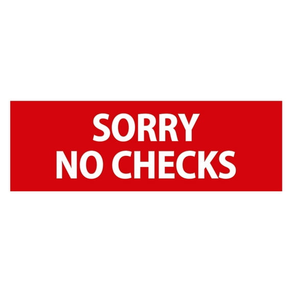 Basic Sorry No Checks (Red) - Small