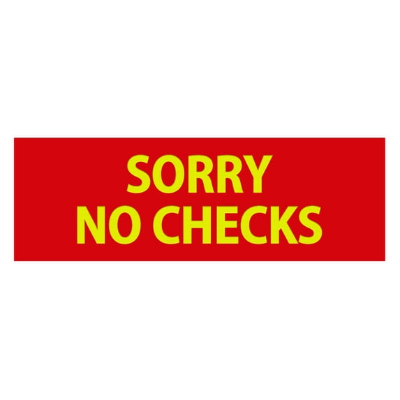 Basic Sorry No Checks (Red/Yellow) - Small