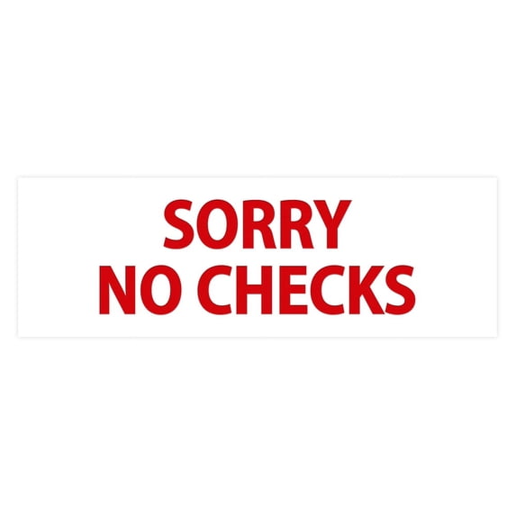 Basic Sorry No Checks (White/Red) - Large
