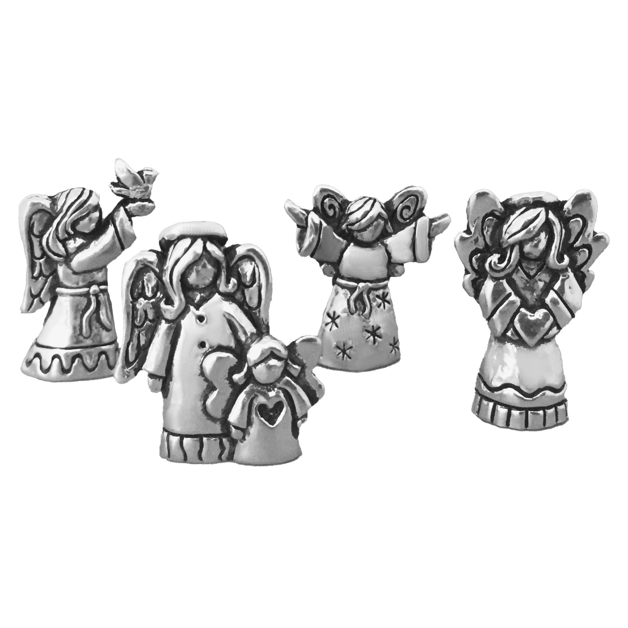 Basic Spirit Blessing Angels Set of 4 Pewter Inspirational Healing ...