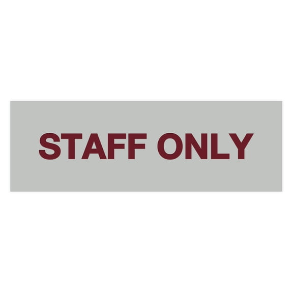 Basic Staff Only Sign (Light Grey / Burgundy) - Small