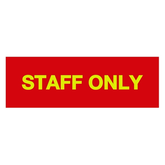 Basic Staff Only Sign (Red/Yellow) - Medium