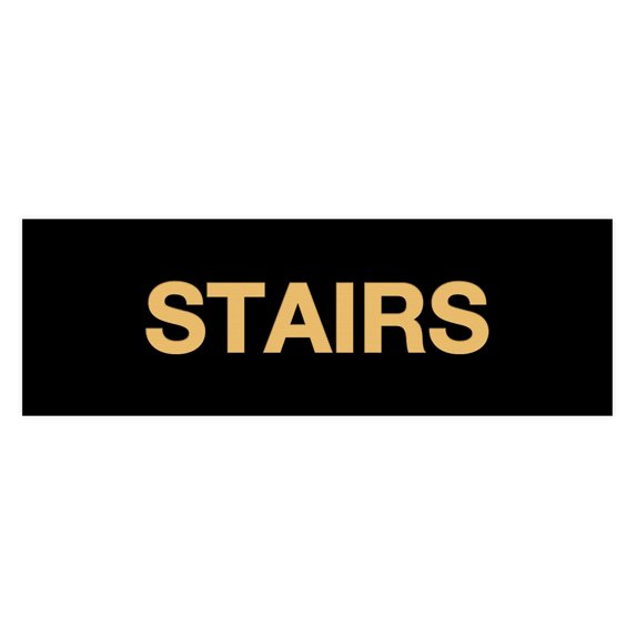 Basic Stairs Sign (Black Gold) - Large
