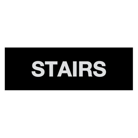 Basic Stairs Sign (Black / Silver) - Large