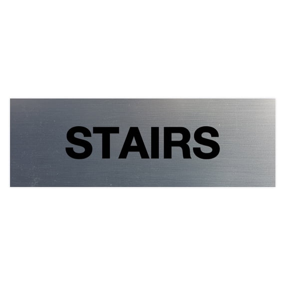 Basic Stairs Sign (Brushed Silver) - Large