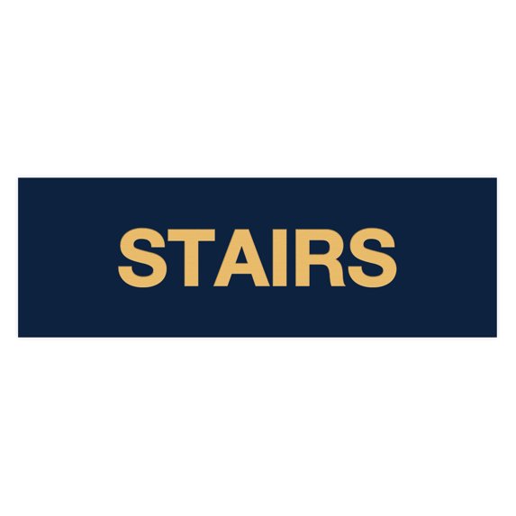 Basic Stairs Sign (Navy Blue/Gold) - Small