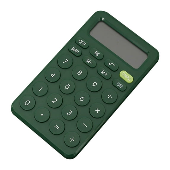 Basic Standard Calculators 8-Digit LCD Display - Mini Digital Desktop Calculator Pocket Size for Home Office Finance Tool(Green/D)