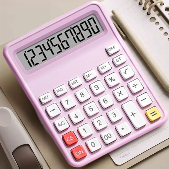 Basic Standard Calculators Portable Silent Keyboard Desktop Calculator with 10-Digit LCD Display,Suitable For Campus Office Home Simples Math Operations