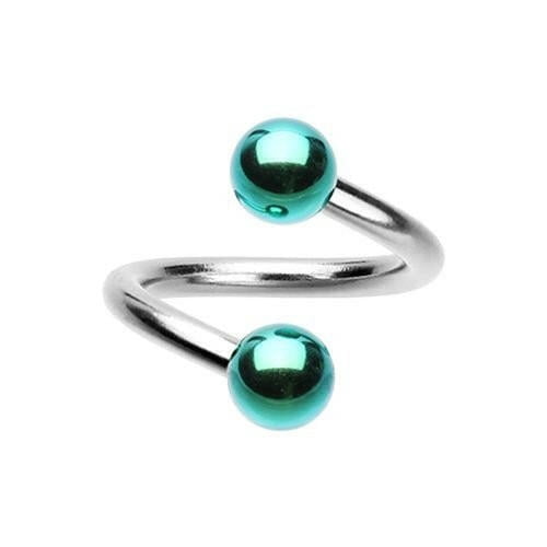 Basic Steel Twist Spiral Ring with Colored Balls - Walmart.com