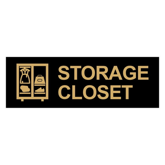 Basic Storage Closet Sign (Black Gold) - Large