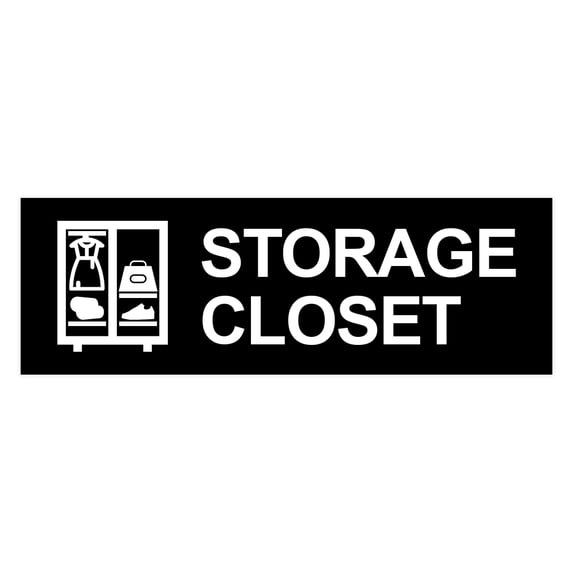 Basic Storage Closet Sign (Black) - Large