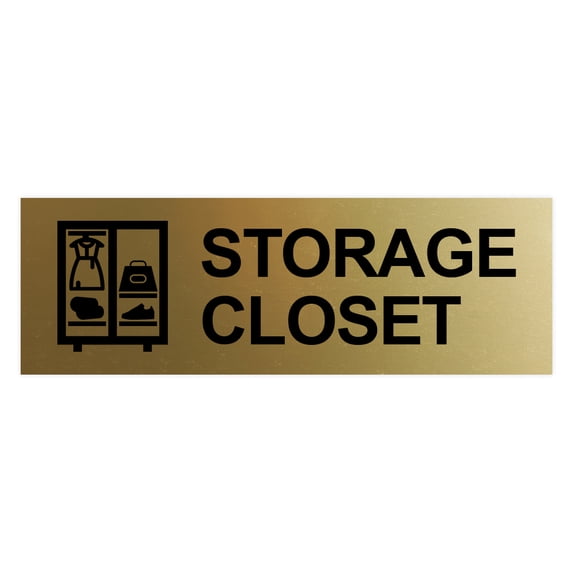 Basic Storage Closet Sign (Brushed Gold) - Large