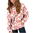 thumbnail image 1 of Basic Sweatshirt Woman Girls Boys Heart Printing Hoodies Kids Long Sleeve Crewneck Sweatshirt Pullover Tops with Pocket Boys Lightweight Hoodies Multicolor 3Y, 1 of 9