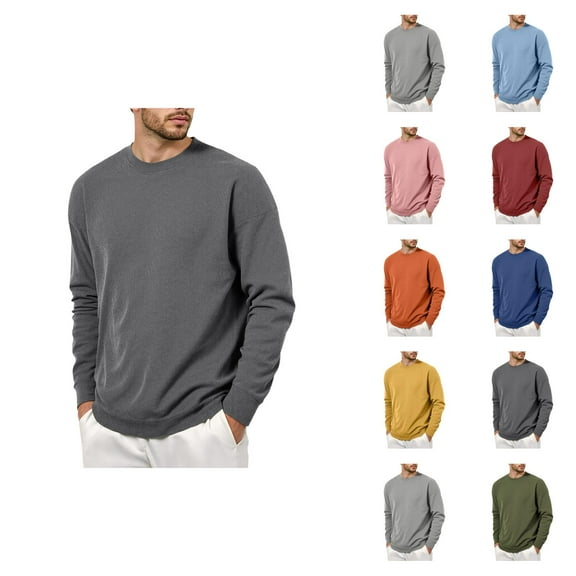 Basic Sweatshirts for Men 2025 Fall Winter Long Sleeve Crewneck Casual Loose Plain Sweatshirt Pullover Tops