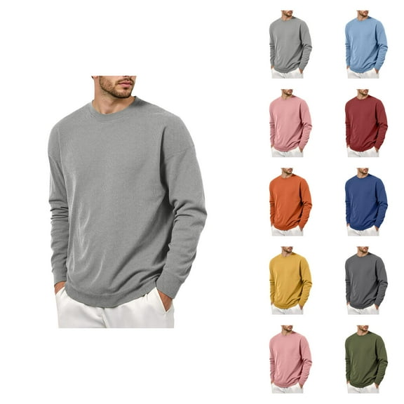 Basic Sweatshirts for Men 2025 Fall Winter Long Sleeve Crewneck Casual Loose Plain Sweatshirt Pullover Tops
