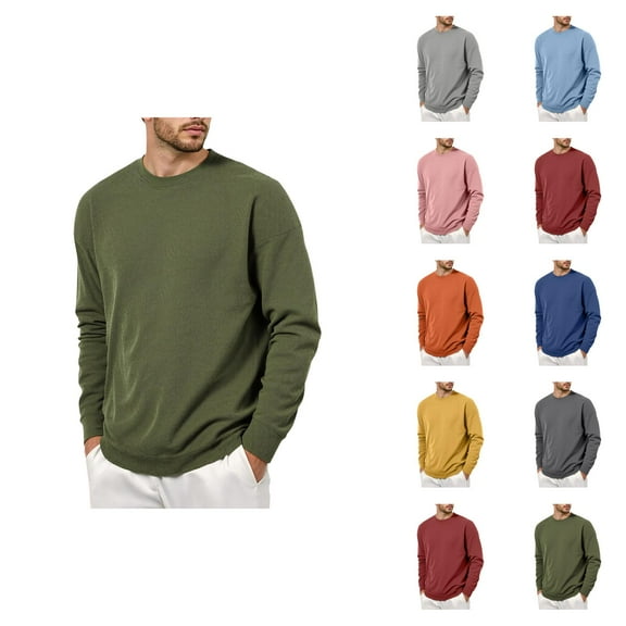 Basic Sweatshirts for Men 2025 Fall Winter Long Sleeve Crewneck Casual Loose Plain Sweatshirt Pullover Tops