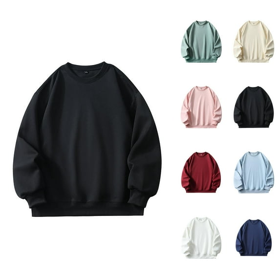 Basic Sweatshirts for Men 2025 Fall Winter Long Sleeve Crewneck Casual Oversized Plain Sweatshirt Pullover Tops