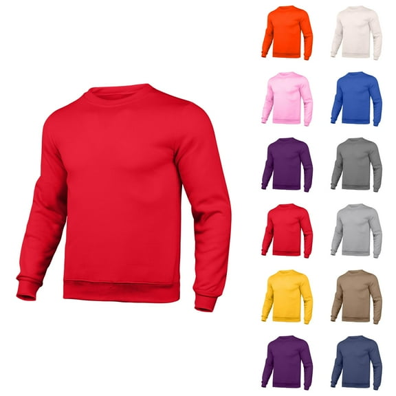 Basic Sweatshirts for Men 2025 Fall Winter Long Sleeve Crewneck Casual Plain Sweatshirt Pullover Tops