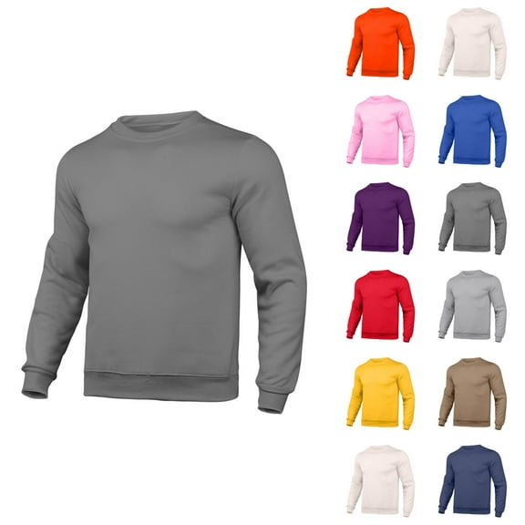 Basic Sweatshirts for Men 2025 Fall Winter Long Sleeve Crewneck Casual Plain Sweatshirt Pullover Tops