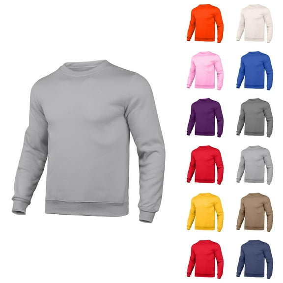 Basic Sweatshirts for Men 2025 Fall Winter Long Sleeve Crewneck Casual Plain Sweatshirt Pullover Tops
