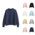 thumbnail image 1 of Basic Sweatshirts for Women 2025 Fall Winter Casual Long Sleeve Turtleneck Plain Sweatshirt Pullover Tops, 1 of 6