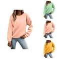 thumbnail image 1 of Basic Sweatshirts for Women 2025 Fall Winter Long Sleeve Crewneck Plain Athletic Sweatshirt Pullover Tops, 1 of 6