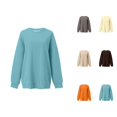 thumbnail image 1 of Basic Sweatshirts for Women 2025 Long Sleeve Crewneck Drop Shoulder Plain Sweatshirt Pullover Tops Fall Winter Outfits, 1 of 3